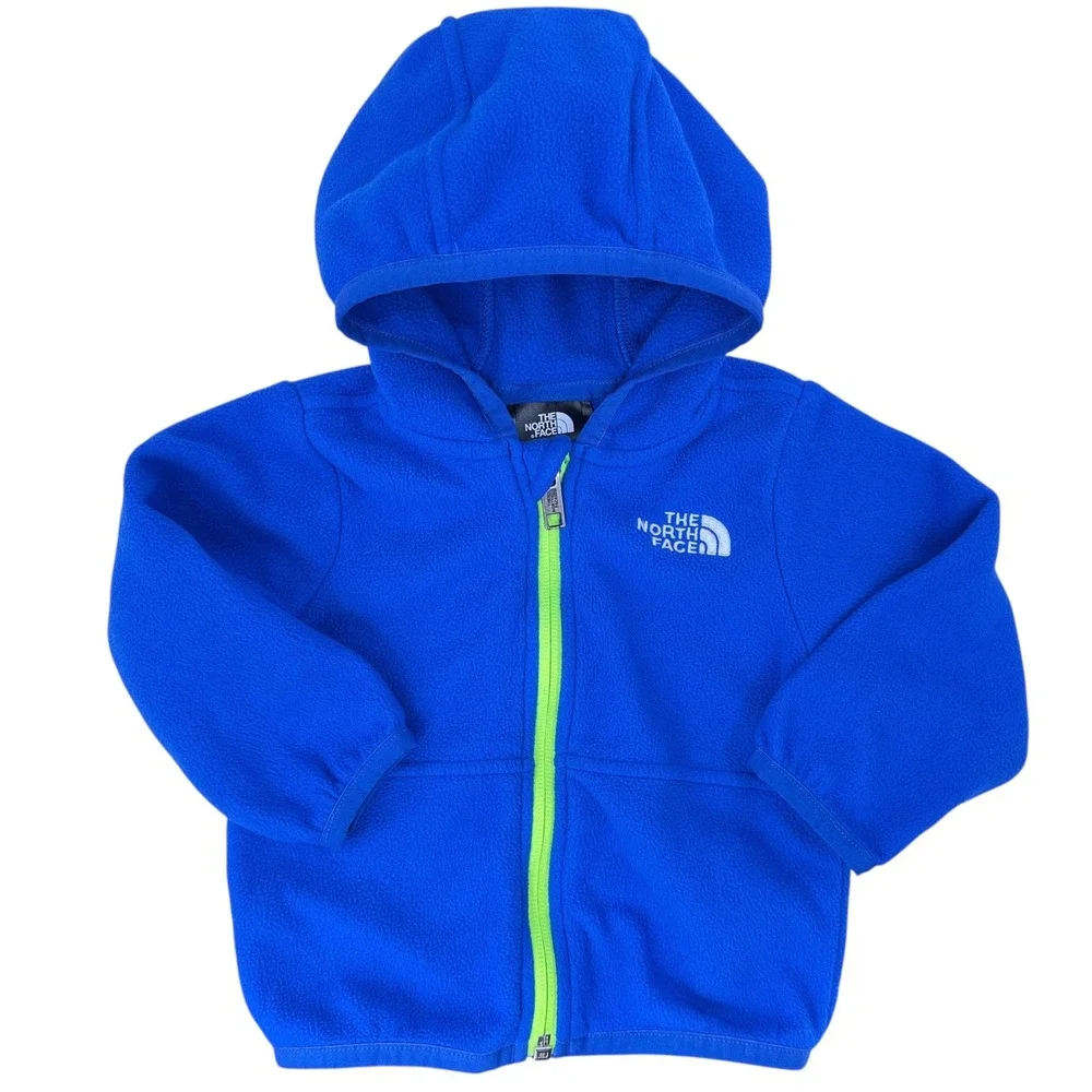 The North Face Baby Glacier Full Zip Hoodie Blue 6-12 Recycled Polyester‎ Fleece